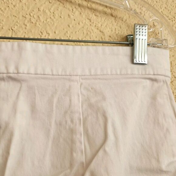 THEORY pants White Ankle Crop size 8 Zipper Leg Capri Stretch Coastal Resort - Picture 4 of 12
